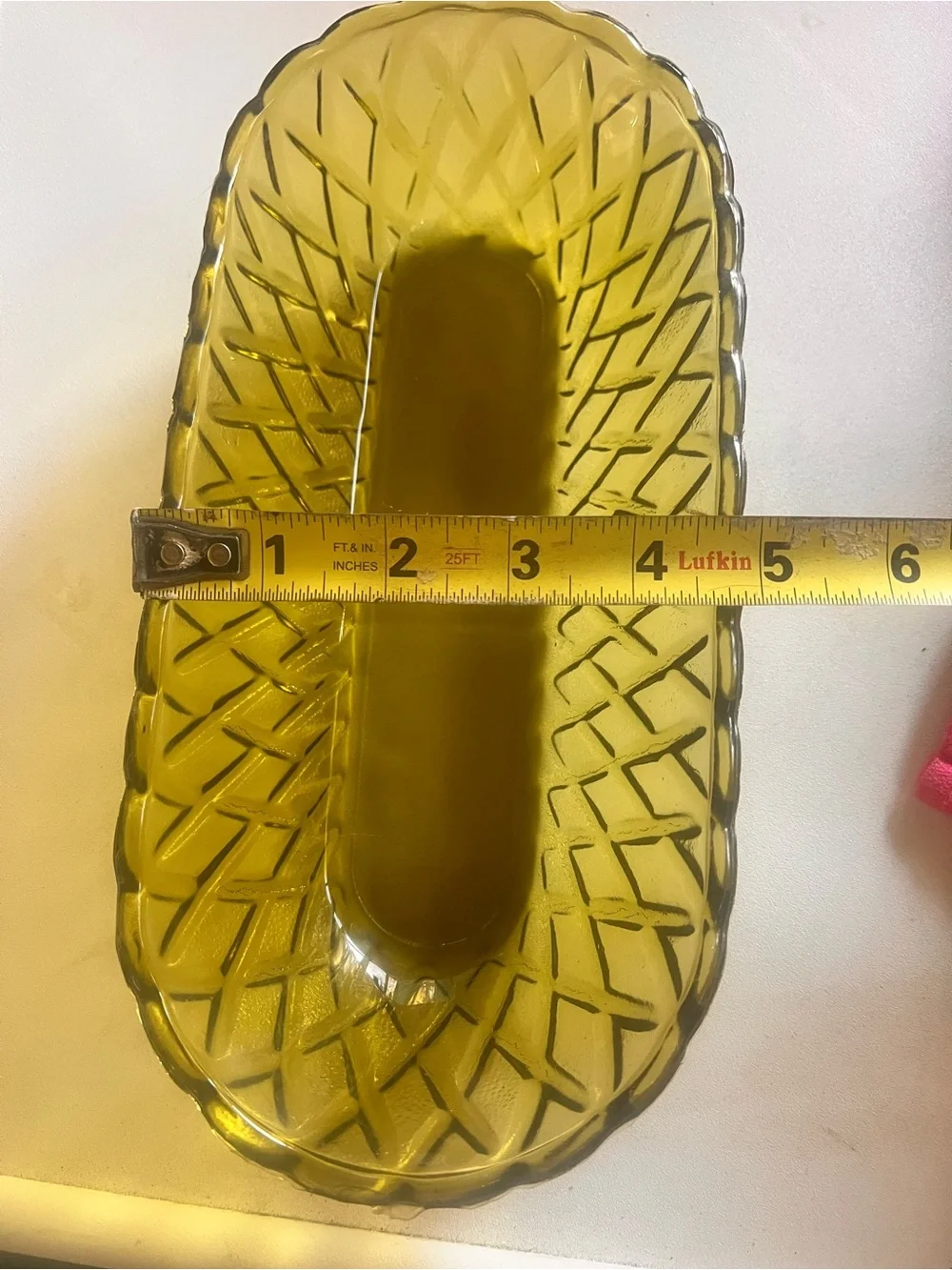 Vintage Indian Glass Avacodo Green Celery Dish